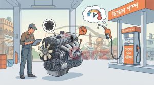Sketch of diesel engine with mechanic and fuel issues