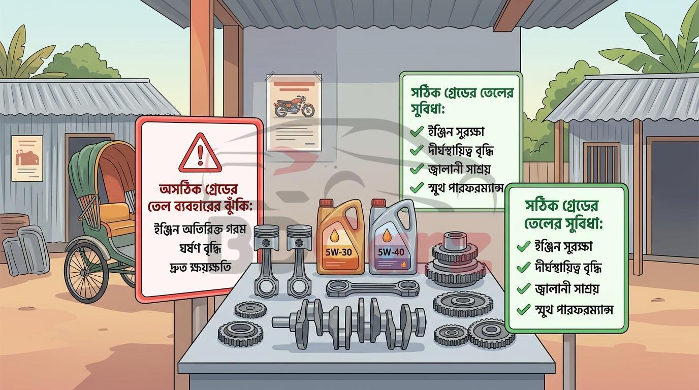 ৫W-৩০ থেকে ৫W-৪০ তেল গ্রেড পরিবর্তনের উপকারিতা ও সতর্কতা