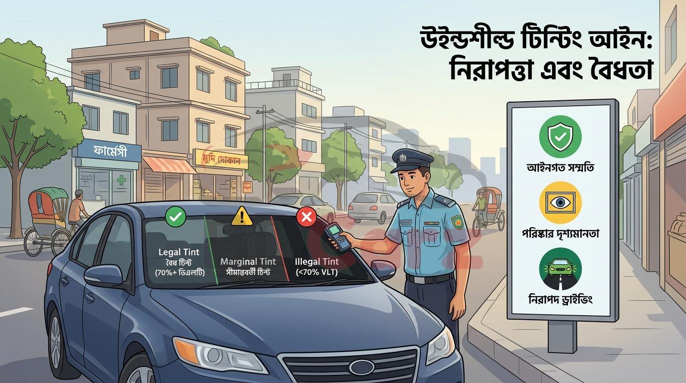 বাংলাদেশে উইন্ডশিল্ড টিন্টের আইনি অবস্থা ও ঝুঁকি
