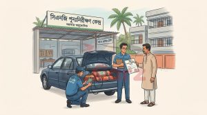 Car at CNG cylinder retesting center